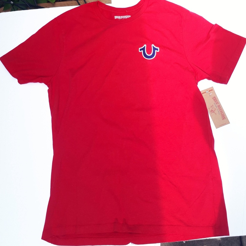 True Religion BuddhaMan T-Shirt Ruby Red LARGE - Picture 4 of 8